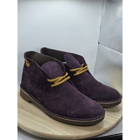 New Clarks Bushacre 2 Suede Chukka Desert Boots US13 Purple ankle chelsea work - Picture 5 of 10
